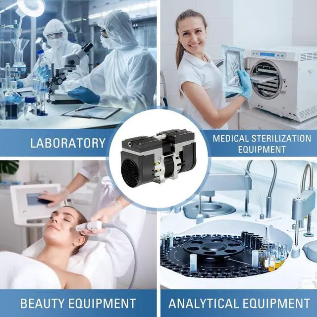 Alt view image 4 of 4 - 24L Lab Diaphragm Vacuum Pump Oil Free Oilless Medical Mute Pump -95Kpa Air pump With Air filter