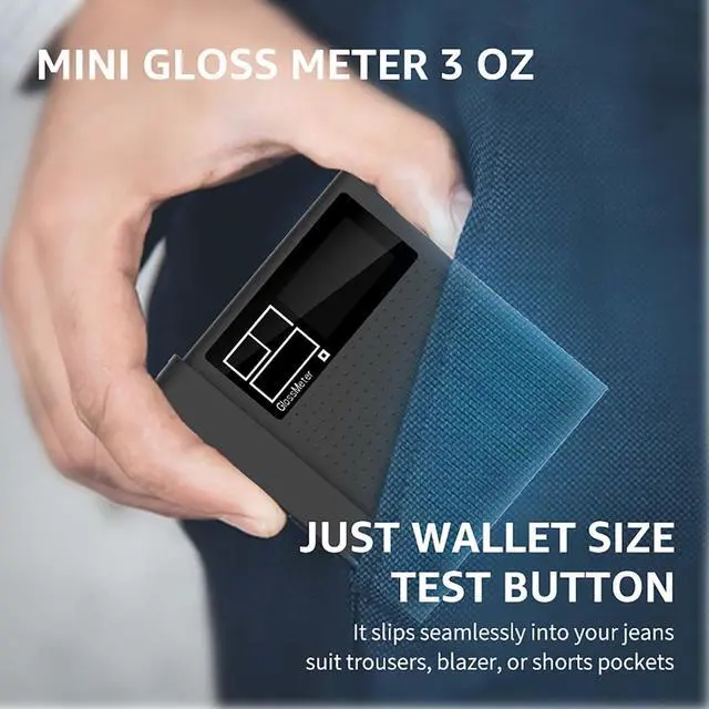 Alt view image 4 of 7 - Auto Calibration Gloss Meter 60º 0-200GU Card Sized For Auto Paint Plastic Rubber Glass Hardware Stone Floor Tile Surface Glossmeter