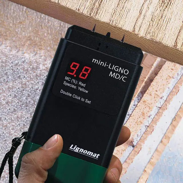 Alt view image 3 of 3 - M-11 Mini-Ligno MD/C in-Kiln Moisture Meter Detector Precise Wood Moisture Measurement, Dual Calibration for Soft and Hard Wood, External Probe Compatible, 6' Teflon-Coated Cable