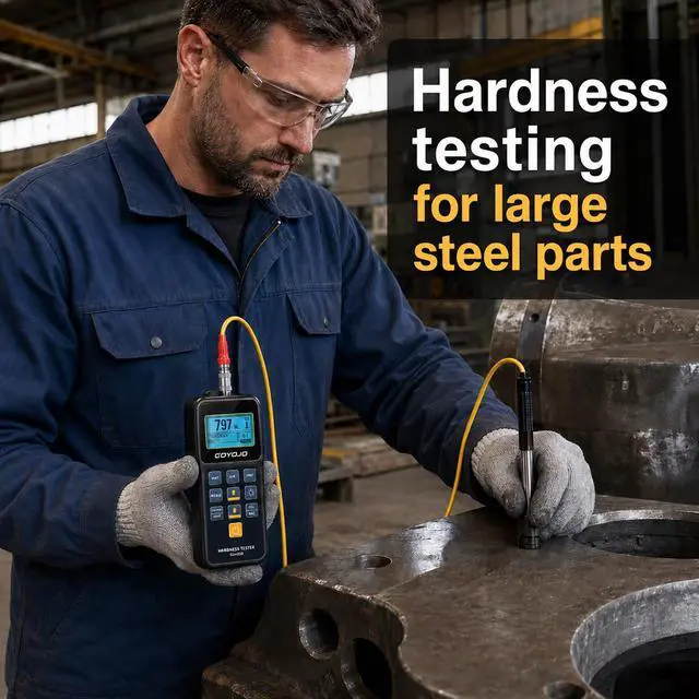 Alt view image 3 of 7 - Portable Leeb Hardness Tester -,Hardness Testing Equipment Kit with Test Block, Copper, 7-in-1 HL, HV, HB, HRC, HRB, HRA, HS