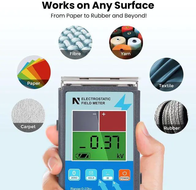 Alt view image 6 of 7 - FMX-003 Static Meter 0~20KV Electrostatic Field Meter ESD Test Meter 0~200V Ion Balance Tester for Electronics & Manufacturing & Laboratory