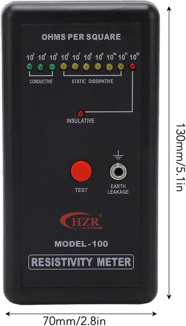 Alt view image 7 of 7 - Digital Static Electricity Tester - Precise Measuring Instrument Electrostatic Analyzer Self Calibration Resistivity Tester