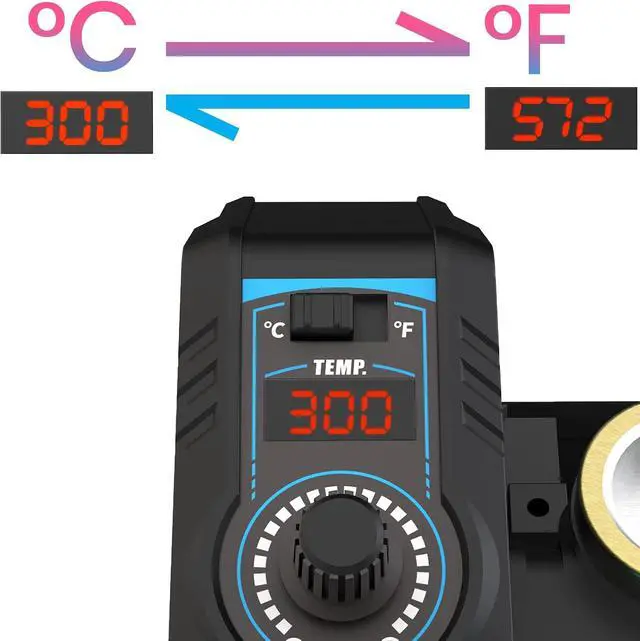 Alt view image 3 of 7 - 926LED V3 Entry-Level 60W Soldering Station Iron Kit in Black with Temperature Control includes Helping Hands, Lead-Free Solder, 6 Soldering Tips, ESD-Safe Tweezers, Sleep Mode