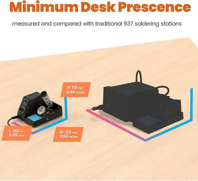 Alt view image 6 of 7 - 926LED V3 Entry-Level 60W Soldering Station Iron Kit in Black with Temperature Control includes Helping Hands, Lead-Free Solder, 6 Soldering Tips, ESD-Safe Tweezers, Sleep Mode