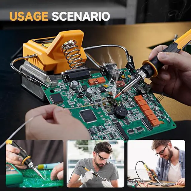 Alt view image 6 of 7 - Cordless Soldering Station for Dewalt 20V Max Battery - with 2 Auxiliary Helpers Electric Digital LCD Display Soldering Iron Station Fast Heating Up Soldering Station for Appliance Repair (Tool Only)