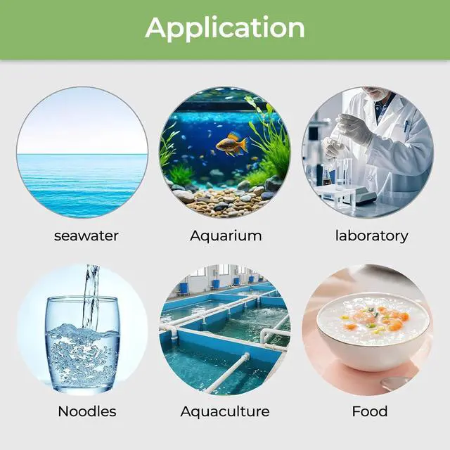 Alt view image 7 of 7 - Digital Salinity Refractometer Salinity Meter Salt Meter Range 0-28%, Specific Gravity 1.000-1.217