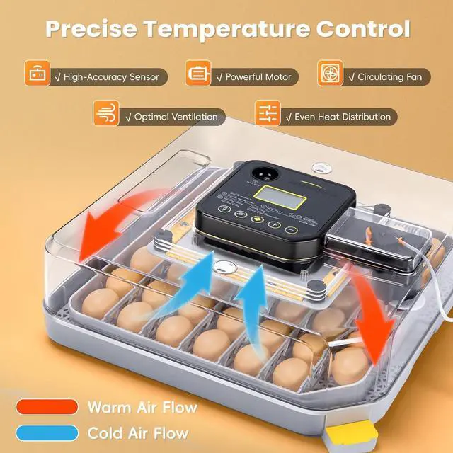 Alt view image 3 of 7 - 48 Incubators for Hatching Eggs, Egg Incubator with Automatic Egg Turning and Humidity Control, Temp Control, Egg Candler, Auto Water Refilling, Incubator for Chicken Eggs, Duck and Quail Eggs