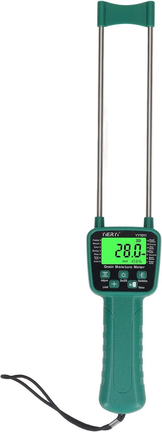 Main image of Hay Moisture Tester Meter, Portable Digital Probe Tester with LCD, Grain moisture meter High-precision meter for rice, wheat, corn, rice and 14 other crops Voice broadcast water meter