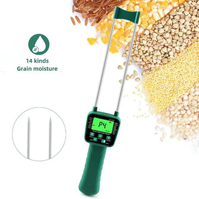 Alt view image 2 of 7 - Hay Moisture Tester Meter, Portable Digital Probe Tester with LCD, Grain moisture meter High-precision meter for rice, wheat, corn, rice and 14 other crops Voice broadcast water meter