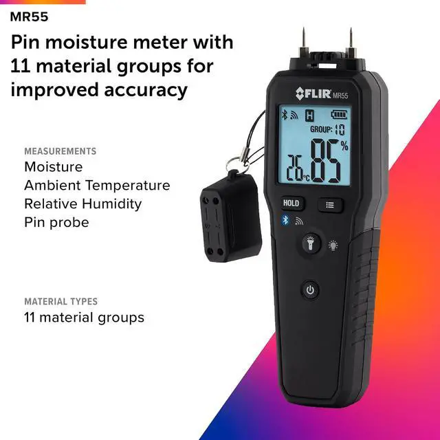 Alt view image 2 of 7 - MR55 - Pin Moisture Meter with Bluetooth for Instant Data Sharing via The Tools Mobile app. | Pin-based moisture, Tools Mobile app, instant data sharing, remediation, pest control, inspection