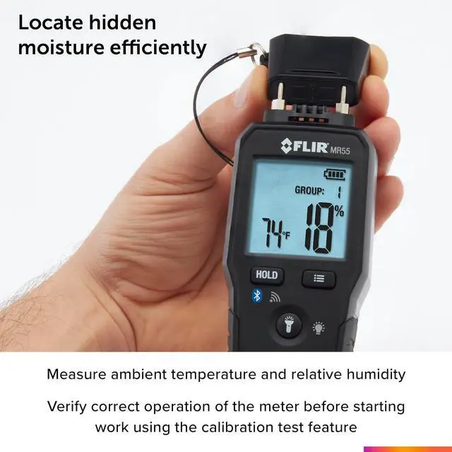 Alt view image 4 of 7 - MR55 - Pin Moisture Meter with Bluetooth for Instant Data Sharing via The Tools Mobile app. | Pin-based moisture, Tools Mobile app, instant data sharing, remediation, pest control, inspection
