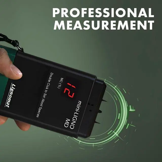 Alt view image 3 of 7 - Mini-Ligno MD - Pin Moisture Meter - Humidity Detection & Wood Moisture Meter for Wall, Home Construction, Water Damage - Made for Hobbyist Woodworkers - Easy to Use, Reliable, and Durable