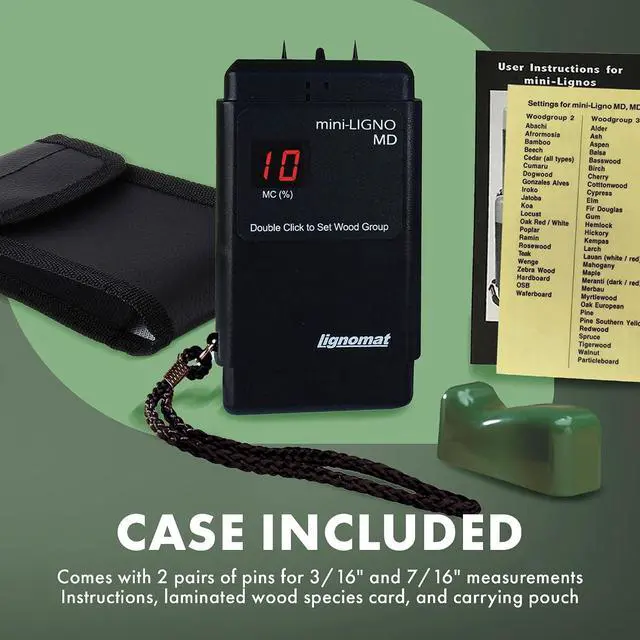 Alt view image 6 of 7 - Mini-Ligno MD - Pin Moisture Meter - Humidity Detection & Wood Moisture Meter for Wall, Home Construction, Water Damage - Made for Hobbyist Woodworkers - Easy to Use, Reliable, and Durable