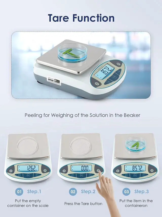 Alt view image 4 of 7 - Lab Scale 5000gX0.01 Gram High Precision Laboratory Balance Electronic Scientific Weighing Scale Without Calibration Weight