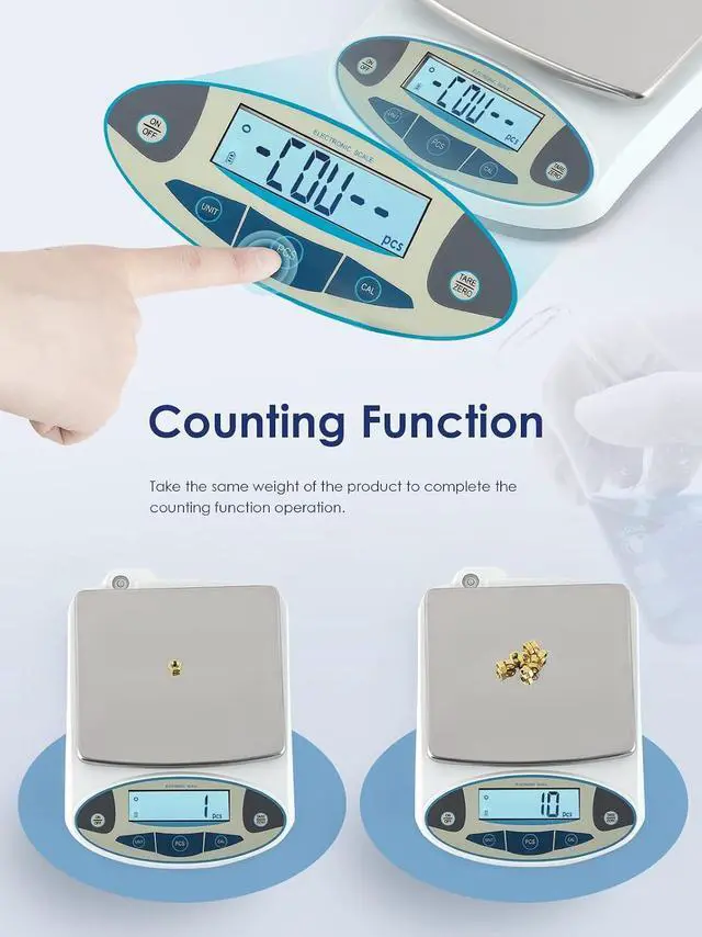 Alt view image 5 of 7 - Lab Scale 5000gX0.01 Gram High Precision Laboratory Balance Electronic Scientific Weighing Scale Without Calibration Weight