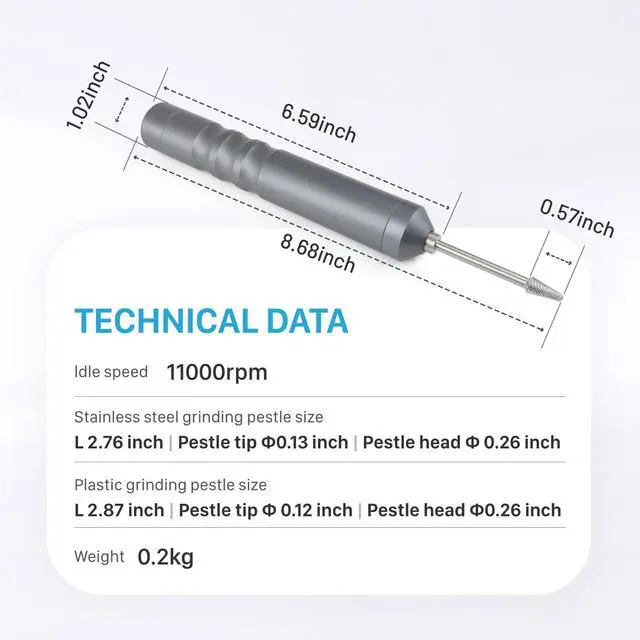 Alt view image 6 of 7 - Mini Handheld Tissue Grinder 12000rpm Speed 3.7V,Micro Homogenizer 1.5ml/2ml/5ml Grinding Tissue for homogenization