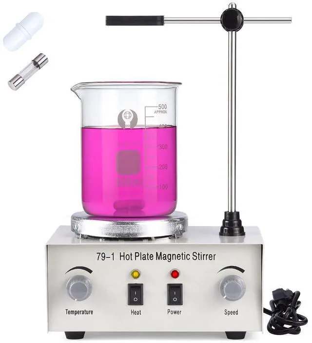 Main image of Magnetic Stirrer Hot Plate Mixer 79-1 Lab Stirrers Hotplate Max 2400 RPM Stir Plate with Stir Bar and Support Stand