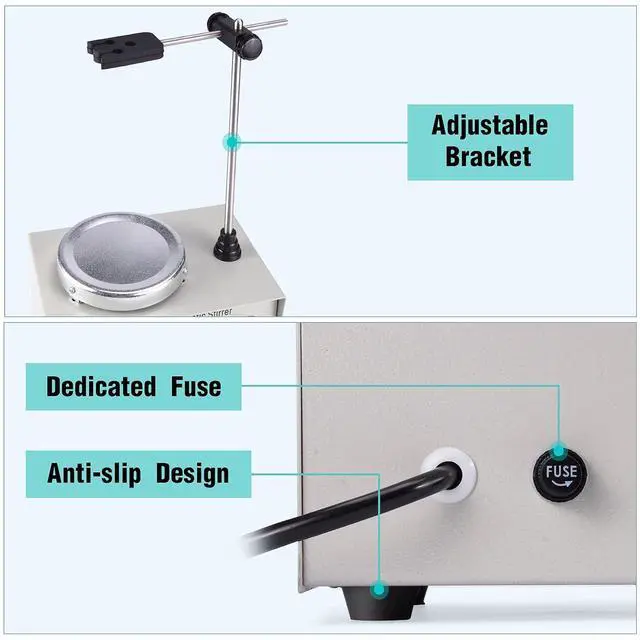 Alt view image 3 of 7 - Magnetic Stirrer Hot Plate Mixer 79-1 Lab Stirrers Hotplate Max 2400 RPM Stir Plate with Stir Bar and Support Stand