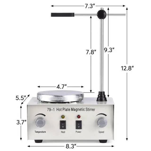 Alt view image 6 of 7 - Magnetic Stirrer Hot Plate Mixer 79-1 Lab Stirrers Hotplate Max 2400 RPM Stir Plate with Stir Bar and Support Stand