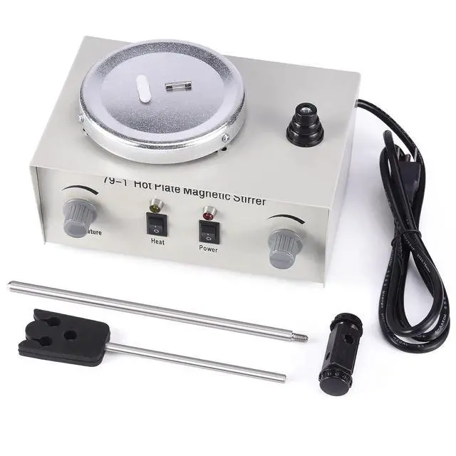 Alt view image 7 of 7 - Magnetic Stirrer Hot Plate Mixer 79-1 Lab Stirrers Hotplate Max 2400 RPM Stir Plate with Stir Bar and Support Stand