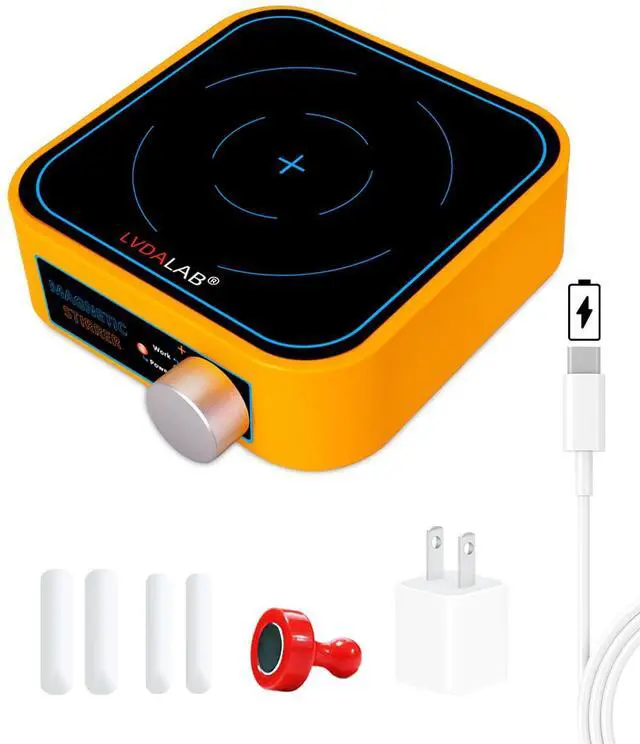 Main image of Rechargeable Magnetic Stir Plate, 3000RPM Mini Electric Magnetic Stirrer, 3000ml Lab Stirrers for Low Viscosity Liquid, No Heating, Adjustable Speed, 4 Stir Bars 1Retriever Included - Yellow