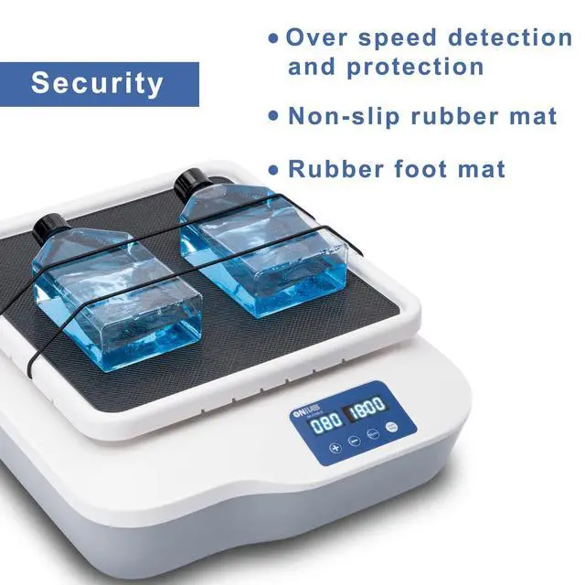 Alt view image 5 of 7 - Digital Orbital Shaker Adjustable Speed 40-200RPM,Capacity 2KGS, Orbital Rotator Shaker with Continuous Mode(Set time to Zero) or Timer Mode, LCD Display Speed and time, Labs and Classrooms