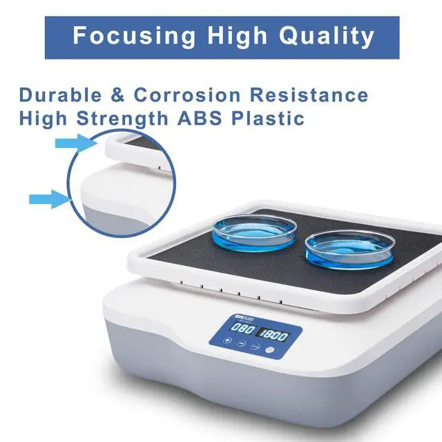 Alt view image 6 of 7 - Digital Orbital Shaker Adjustable Speed 40-200RPM,Capacity 2KGS, Orbital Rotator Shaker with Continuous Mode(Set time to Zero) or Timer Mode, LCD Display Speed and time, Labs and Classrooms