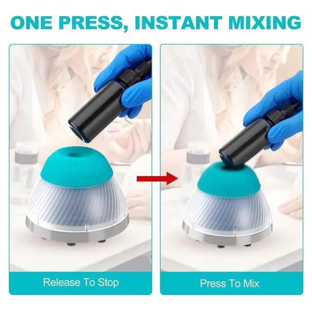 Alt view image 3 of 7 - Mini Vortex Mixer, 5000RPM Touch-Activated Lab Mixer, Compact Vortex Shaker with Stainless Steel Mixing Balls for Nail Polish, Ink, Paint, Tubes (Green)