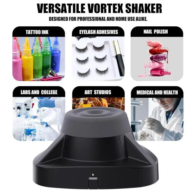 Alt view image 3 of 7 - Mini Vortex Mixer 10000 RPM, Compact Portable Lab Vortex Shaker with Non-Slip Base, One-Touch Operation Tattoo Ink Paint Mixer for Tattoo Ink, Lab Reagents, Nail Polish, Eyelash Adhesive