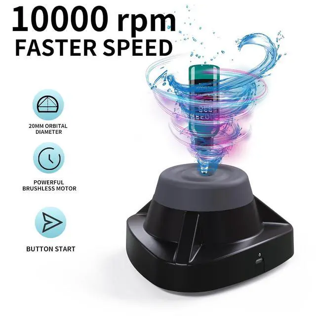 Alt view image 6 of 7 - Mini Vortex Mixer 10000 RPM, Compact Portable Lab Vortex Shaker with Non-Slip Base, One-Touch Operation Tattoo Ink Paint Mixer for Tattoo Ink, Lab Reagents, Nail Polish, Eyelash Adhesive