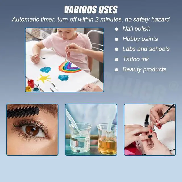 Alt view image 3 of 7 - Mini Vortex Mixer - Hands-Free Paint Shaker for DIY Models, 300-2400RPM, 3-Speed Setting, for 10-100ml Bottles of Paint, Nail Polish, Lab, Paints Acrylic, Eyelash Adhesives