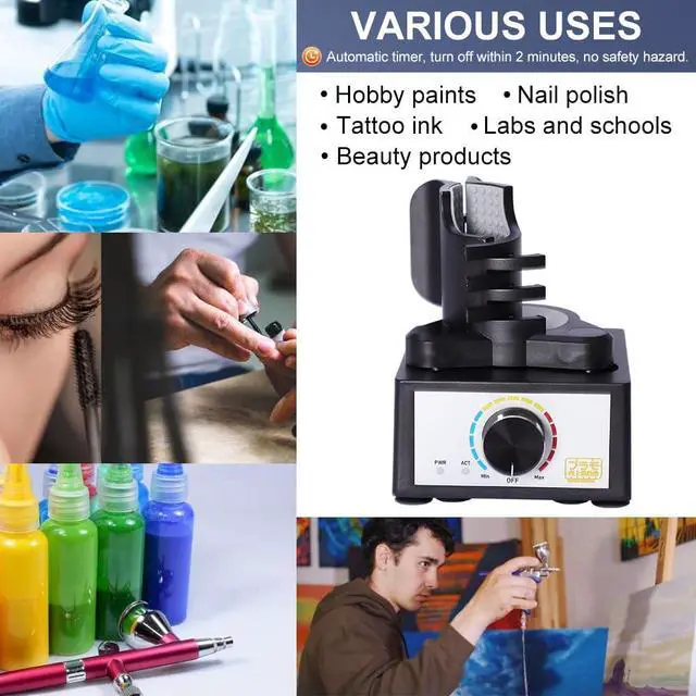 Alt view image 5 of 5 - Mini Vortex Mixer, DIY/Gundam Model Paint Shaker, Hands-Free, 300~2400rpm, Three-Stage Speed Mix, Suitable 10-100ml Shaker, for Paint, Nail Polish, Lab, Paints Acrylic, Eyelash Adhesives