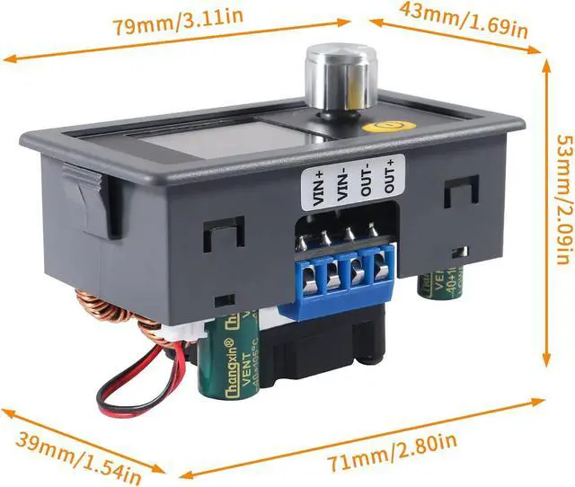 Alt view image 4 of 5 - 2PCS Buck Boost Converter Adjustable Voltage Regulator DC 6V-36V to DC 0.6V-36V, Step Up Down Power Supply, Constant Current Reverse Protection Module