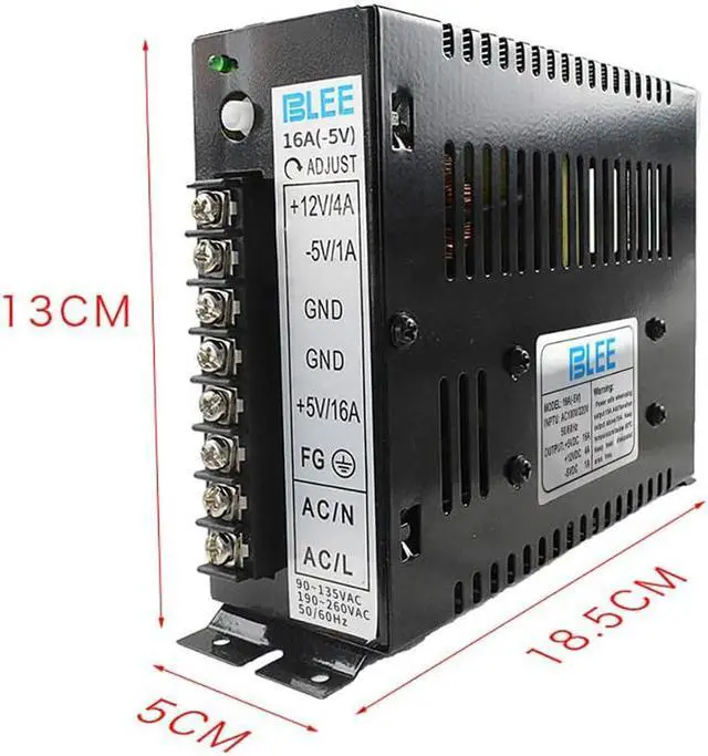 Alt view image 6 of 6 - 16A Switching Power Supply Box for Arcade Jamma | High Quality & Durable Multi Games Machines (5V 16A / 12V 4A / -5V 1A) LED Power on Indicator & Built-in EMI Filter