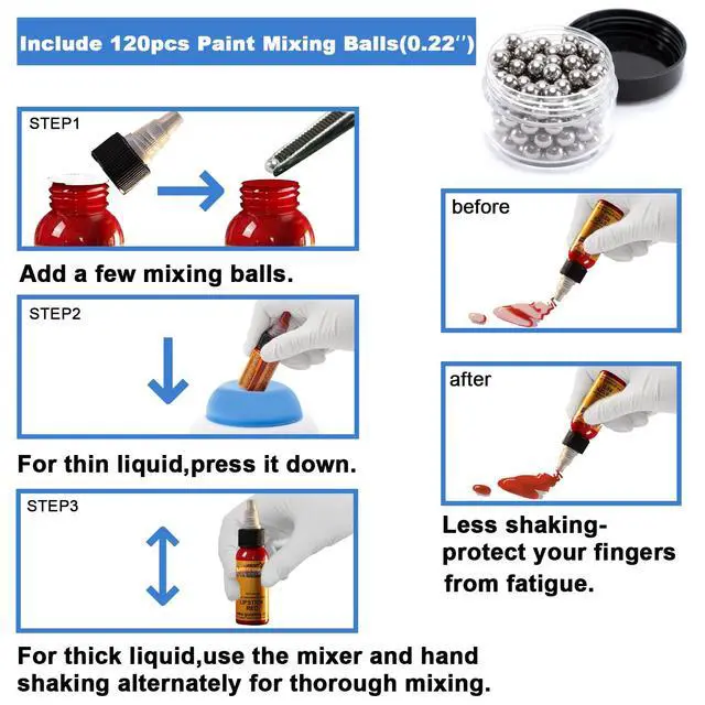 Alt view image 2 of 7 - Mini Vortex Mixer with Touch Function, Lab Mixing, Nail Polish,Eyelash Adhesives and Acrylic Paints Mixing, Lab Vortexer for Tubes,Include 120 pcs Stainless Steel Mixing Balls