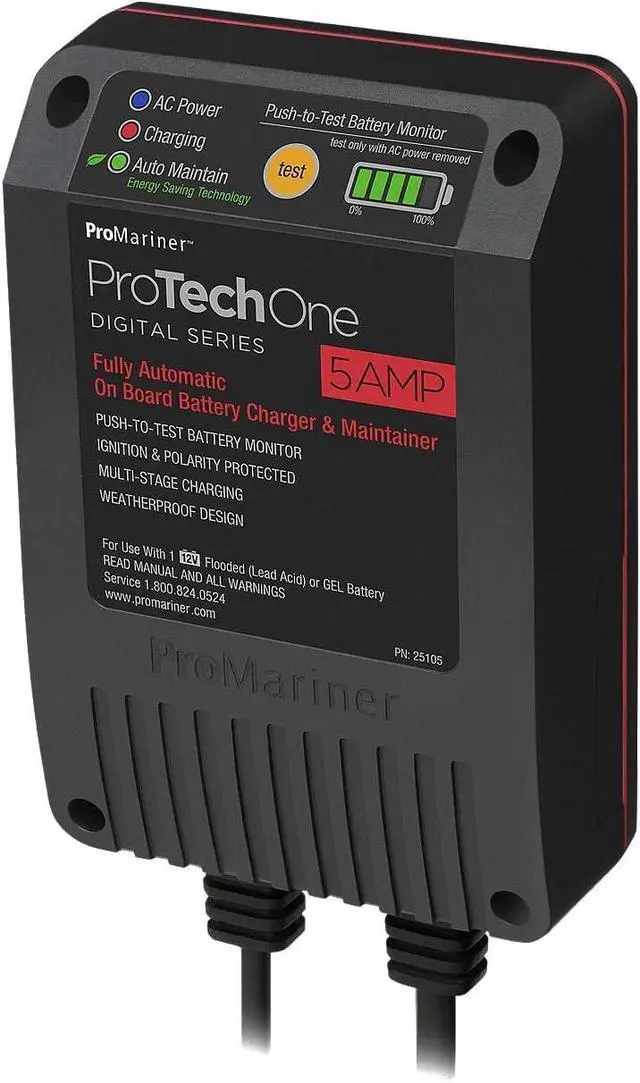 Main image of 25105 ProTechOne Digital Series 5 Amp Fully Automatic On-board Battery Charger and Maintainer AC Corded Model