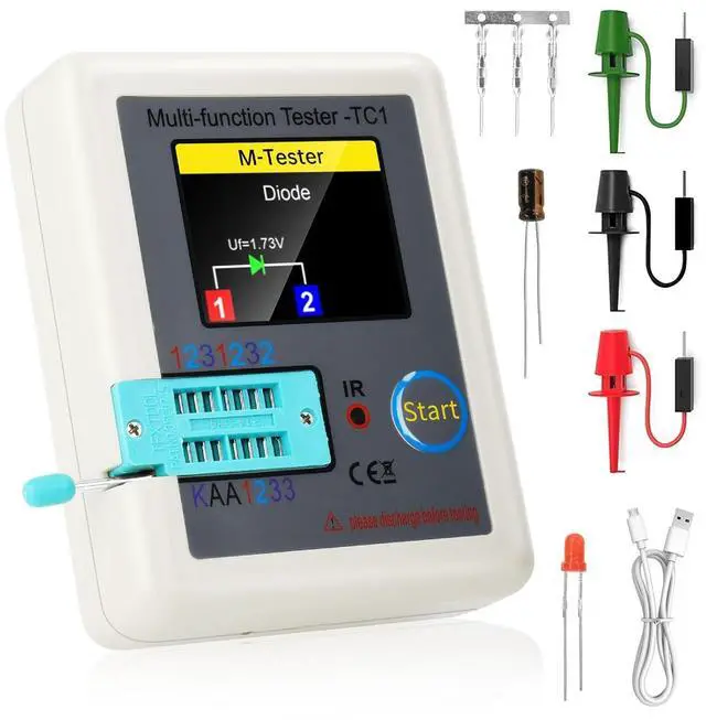 Main image of Transistor Tester LCR Meter LCR-TC1 Multi-Function Transistor Meter ESR Tester with TFT Full Color Display Capacitor Detector for LCR ESR PNP NPN Zener Diode