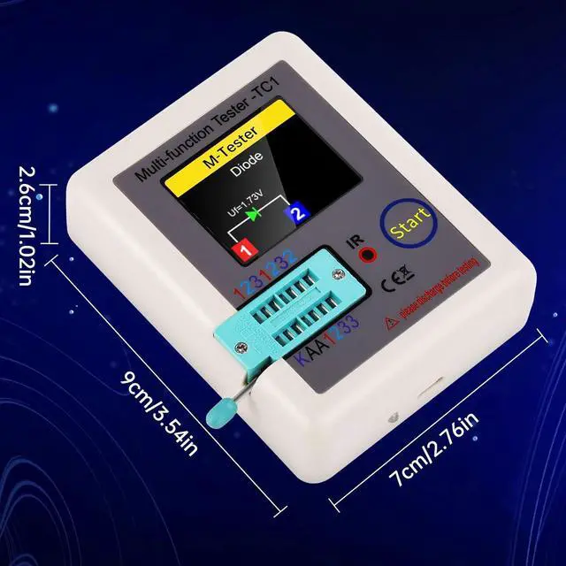 Alt view image 2 of 6 - Transistor Tester LCR Meter LCR-TC1 Multi-Function Transistor Meter ESR Tester with TFT Full Color Display Capacitor Detector for LCR ESR PNP NPN Zener Diode