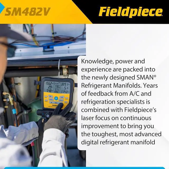 Alt view image 4 of 6 - SM482V Wireless 4-Port SMAN Refrigerant Manifold with Vacuum Gauge Air Conditioning/Refrigerant Digital Gauges for HVAC & Refrigeration | With Vacuum Gauge