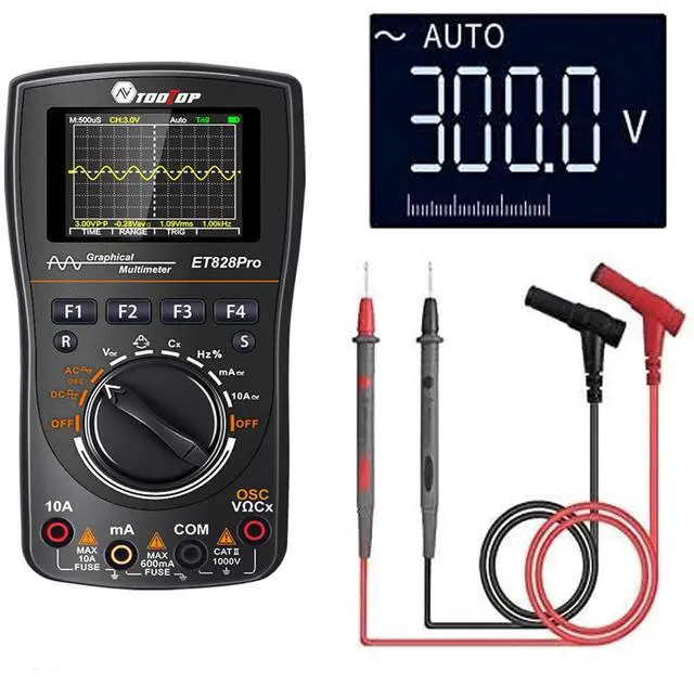 Main image of Oscilloscope Multimeter, 2-in-1 Intelligent Digital Scope Meter Multimeter, Professional LED Handheld Oscilloscope Multimeter with 50Msps A/D Automatic Waveform Capture Function