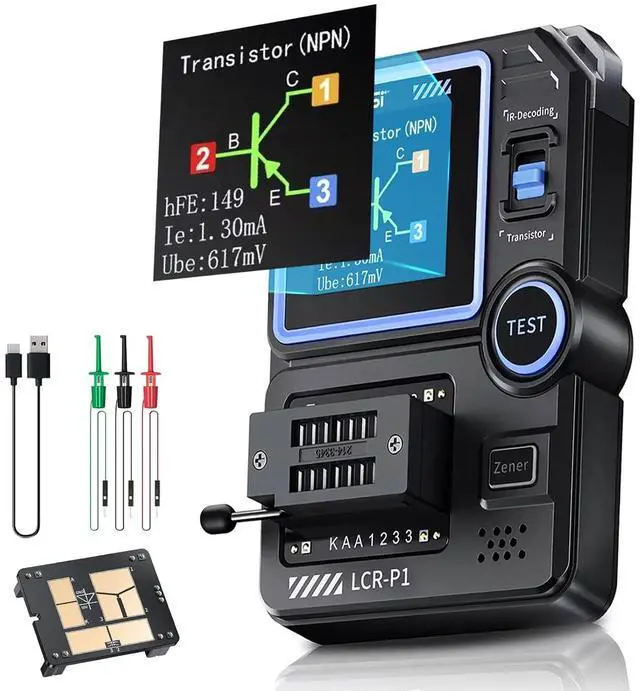 Main image of FNRSI LCR-P1 Transistor Meter Multifunctional Capacitor Tester ESR Diode Triode NPN PNP MOSFET SMD NEC Infrared Decoding Anti-Burn