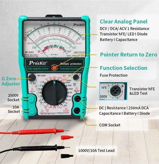 Alt view image 2 of 7 - MT-2207-C Analog Multimeter - Protective Function, Quality Meter for Accurate Electrical Measurements