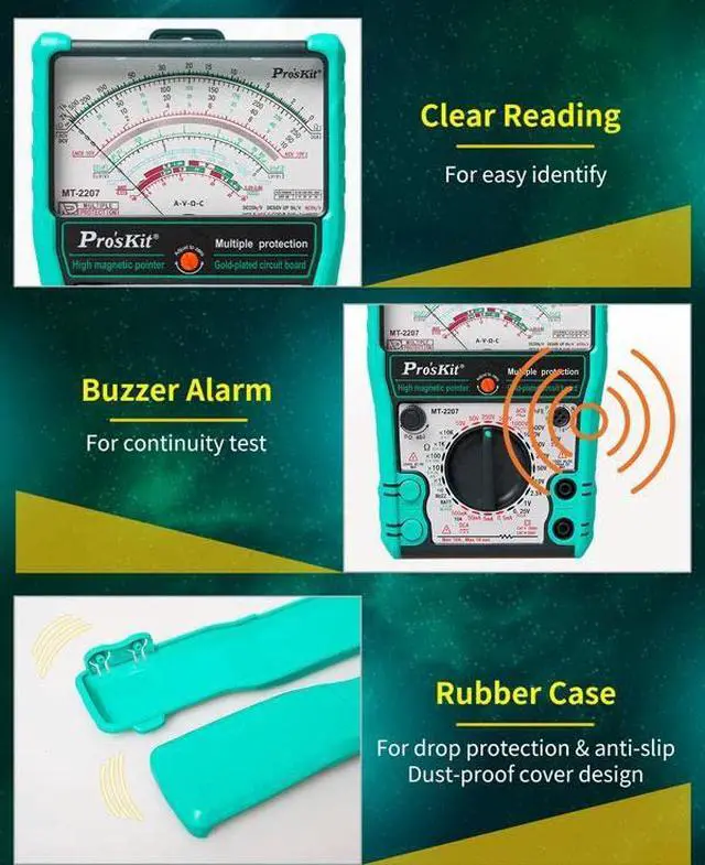 Alt view image 5 of 7 - MT-2207-C Analog Multimeter - Protective Function, Quality Meter for Accurate Electrical Measurements