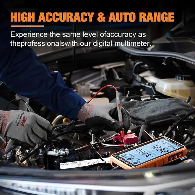 Alt view image 6 of 7 - Digital Multimeter Tester Auto-Ranging TRMS 6000 Counts Smart Rechargeable Voltmeter Electrical Tester Measures AC/DC Current,Voltage,Capacitance,Resistance,NCV,Amp,Ohm,Diodes,Countinuity,Temp