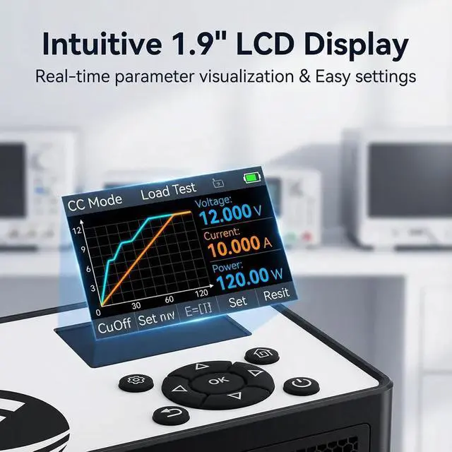 Alt view image 5 of 7 - EL15 DC Electronic Load, 150W 60V 12A Programmable Constant Current Load Tester for Battery Capacity Testing, Power Supply R&D, and Electronic Component Evaluation - High Precision Lab Grade