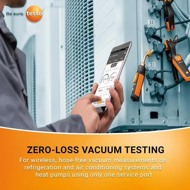 Alt view image 3 of 7 - 552i Wireless Digital Vacuum Probe - Vacuum Gauge for HVAC Systems with IP54 Protection 45° Service-Port Design - HVAC Tool for AC/R System Evacuation with Bluetooth and App