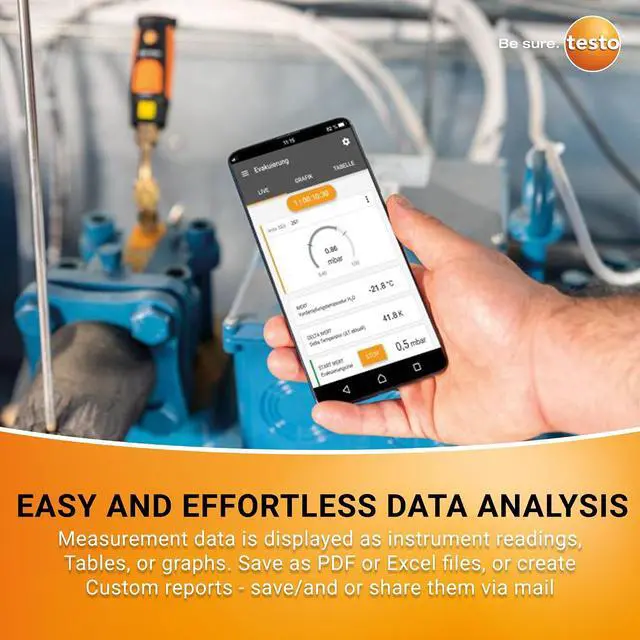 Alt view image 6 of 7 - 552i Wireless Digital Vacuum Probe - Vacuum Gauge for HVAC Systems with IP54 Protection 45° Service-Port Design - HVAC Tool for AC/R System Evacuation with Bluetooth and App