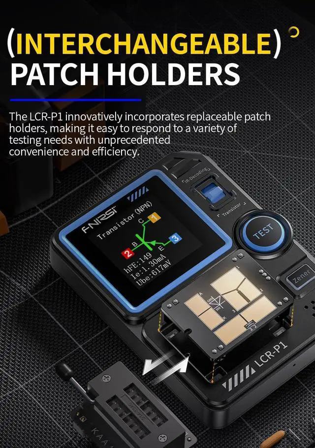 Alt view image 5 of 7 - FNRSI LCR-P1 Transistor Meter Multifunctional Capacitor Tester ESR Diode Triode NPN PNP MOSFET SMD NEC Infrared Decoding Anti-Burn