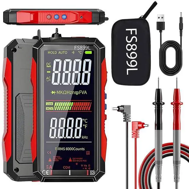 Main image of USB Rechargeable Digital Multimeter, 2026 Upgraded Fs899l Multimeter, Automatic Digital Display Multimeter Tester for Home and Industrial Electrical Issues, Multimeter Tester (FS899L)