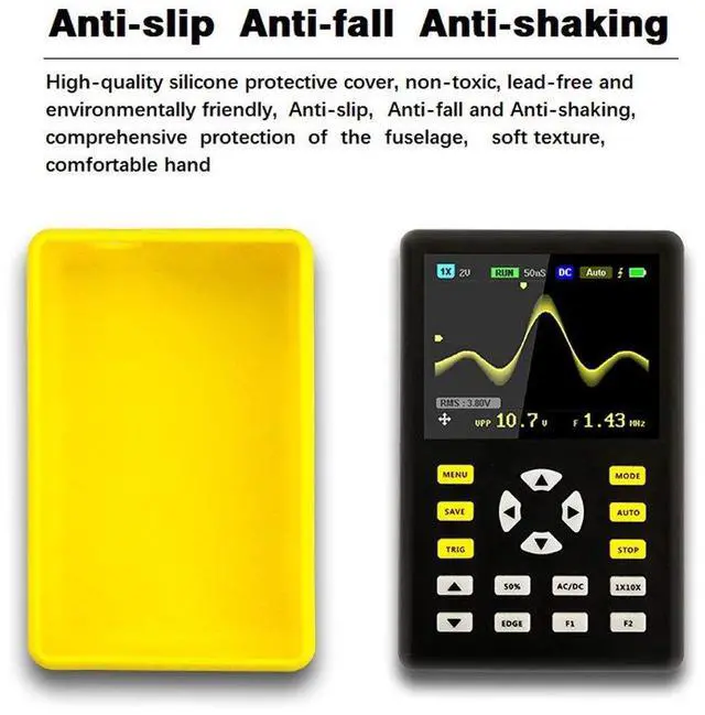 Alt view image 7 of 7 - Mini USB Digital Oscilloscope 5012H 2.4'' IPS LCD 500MS/s Sampling Rate 100MHz Bandwidth Support Waveform Storage Professional Handheld Oscilloscope Kit with Protective Case